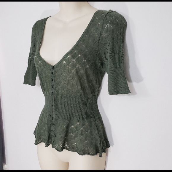 Free People Knitted V-Neck Button Down Cardigan - Picture 4 of 9